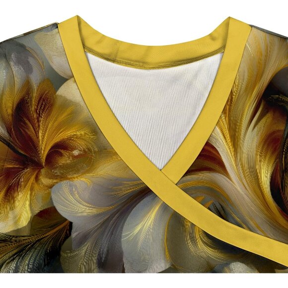 Women's Plus Size Maxi Dress V Neck Pockets Belt Casual Elegant All Seasons - Picture 7 of 8